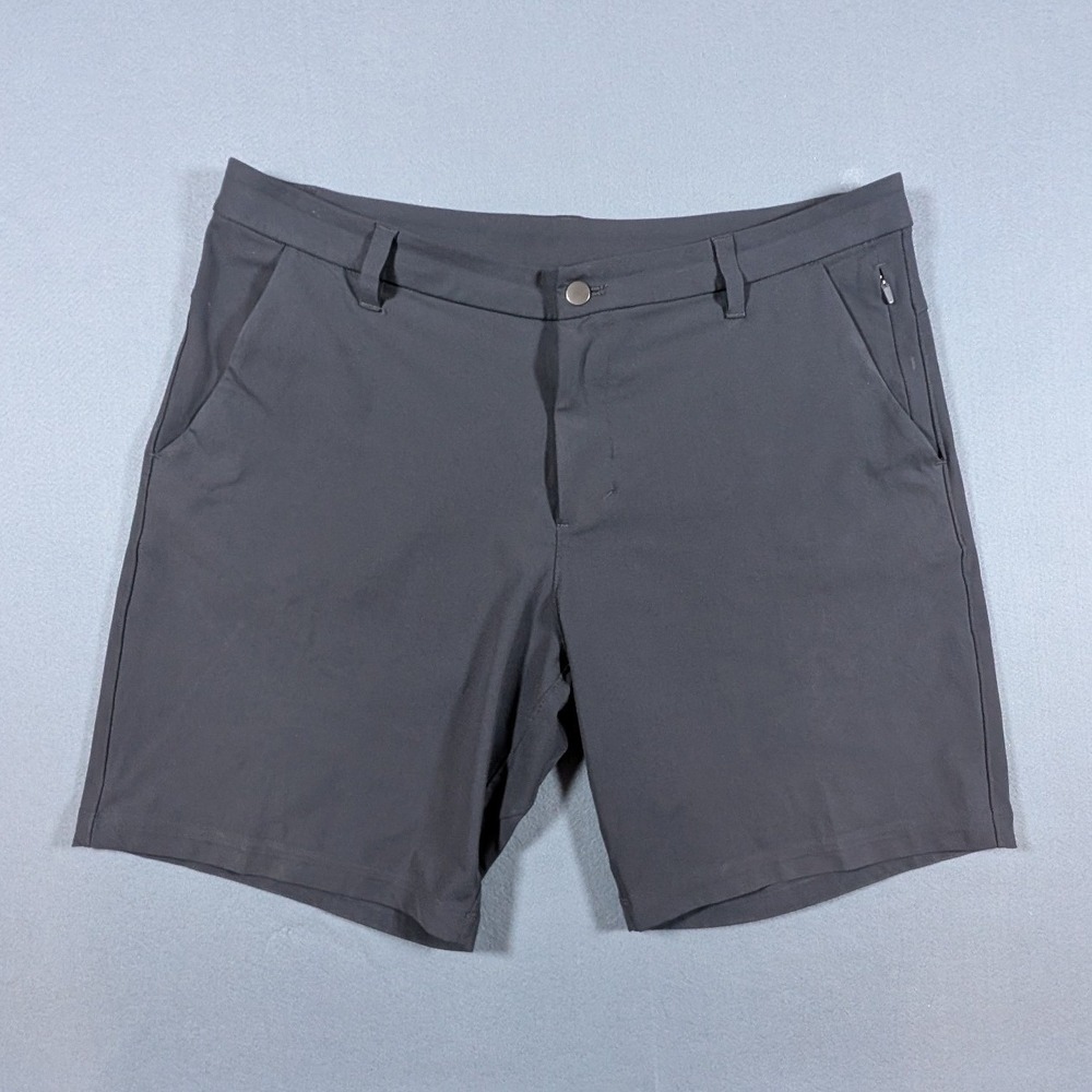 Lululemon Commission Shorts Mens 36 Grey Technical Stretch Activewear 9" Inseam